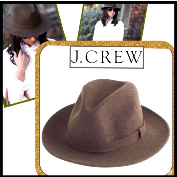 J. Crew Unisex Coco Brown Wool Fedora Hat M - Lg NWOT - Picture 3 of 10